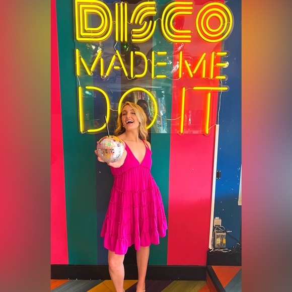 Pink Ruffle Tier Dress - Picture 3 of 3